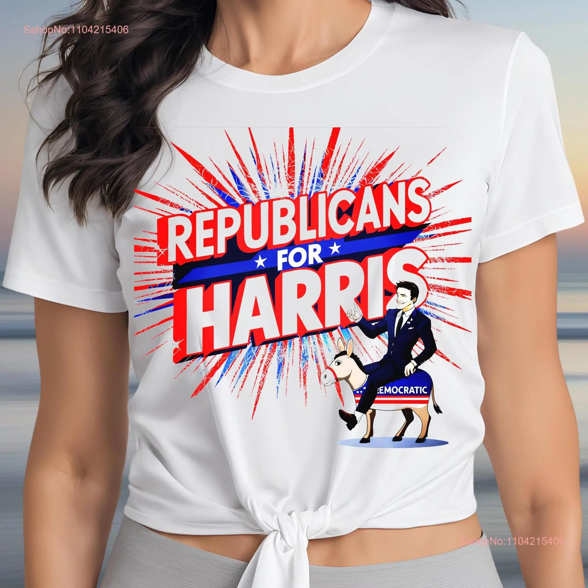 Republicans for Harris Walz T Shirt Republican Vote Democratic Elections Kamala Democrat Campaign  long or short sleeves