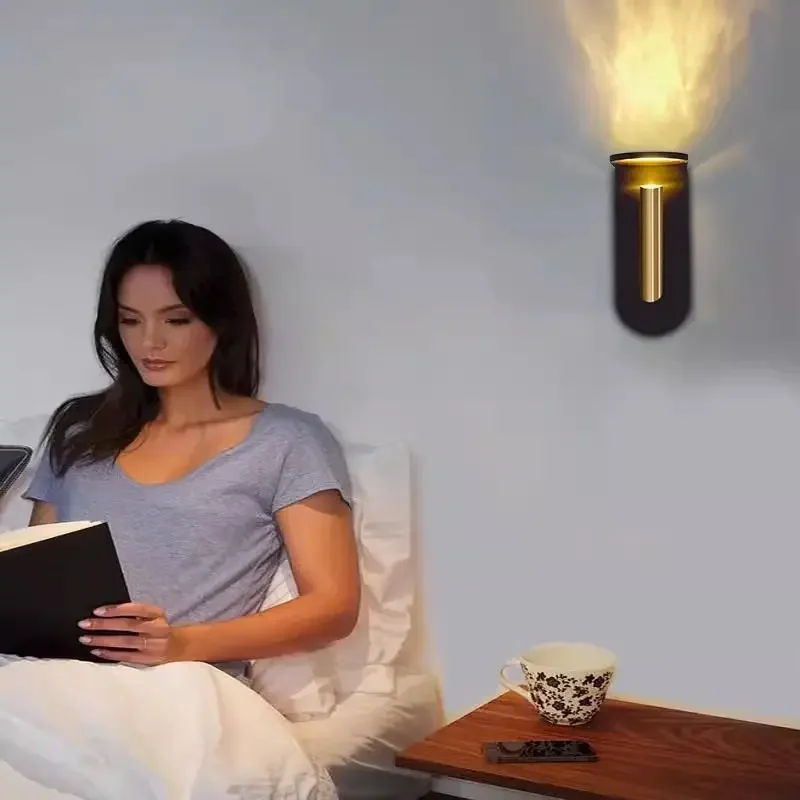 

Rotatable Living Room Led Wall Lamp Reading Light for Bedroom Bedside Corridor Villa Indoor Lighting Water Ripple Ambient Lights