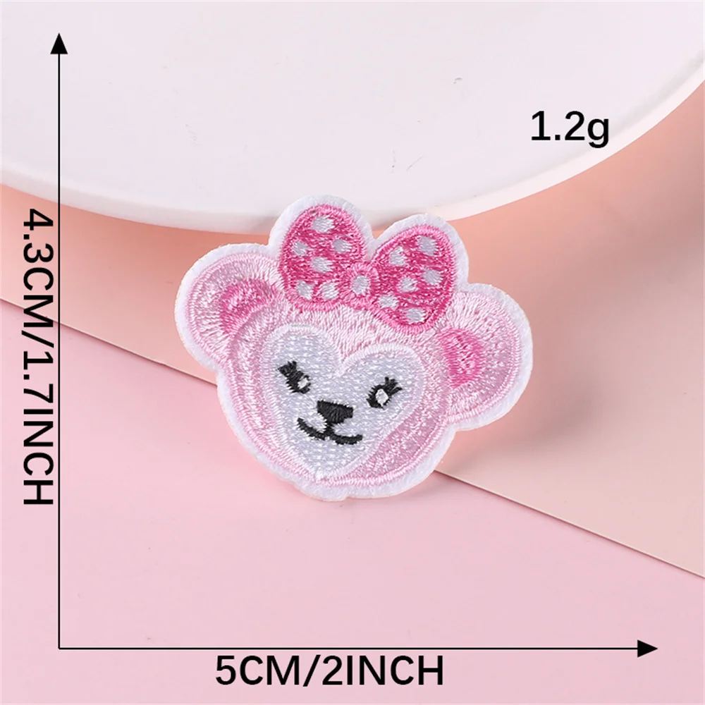 Cute Disney StellaLou Bunny Bear ShellieMay Series Iron on Embroidered Patches For Sew Clothes Jeans Ironing Cartoon Applique