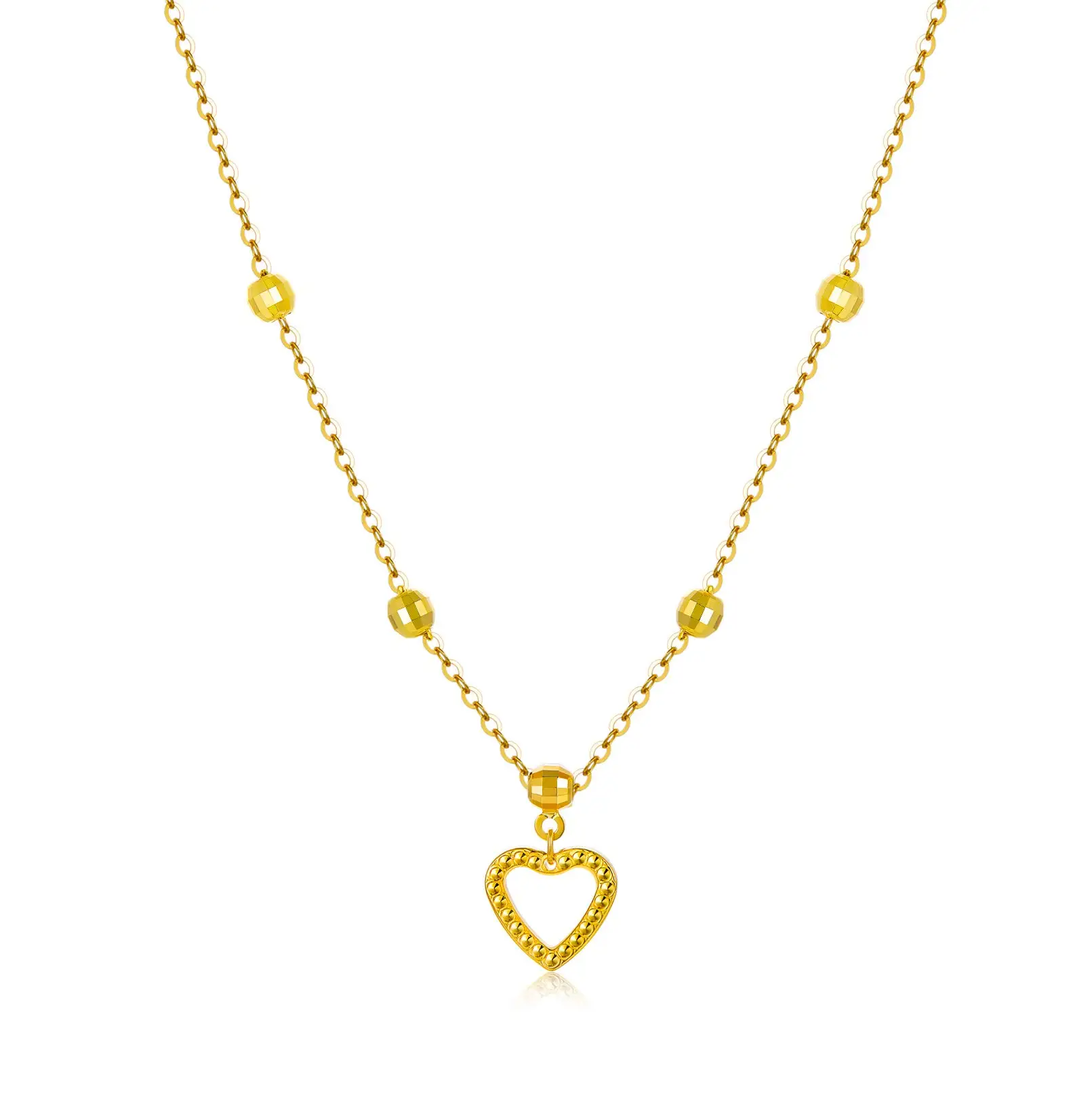 

YFN 18K Real Gold Heart Necklaces for Women Yellow Gold Heart Pendant Necklace Love Jewelry Gift for Her Mom Wife Girl 18 inch