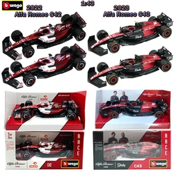 Bburago 1/43 2022 2023 F1 Alfa Romeo C42 C43 Racing Diecast Alloy Cars Model Collect Cars Gift For Adults