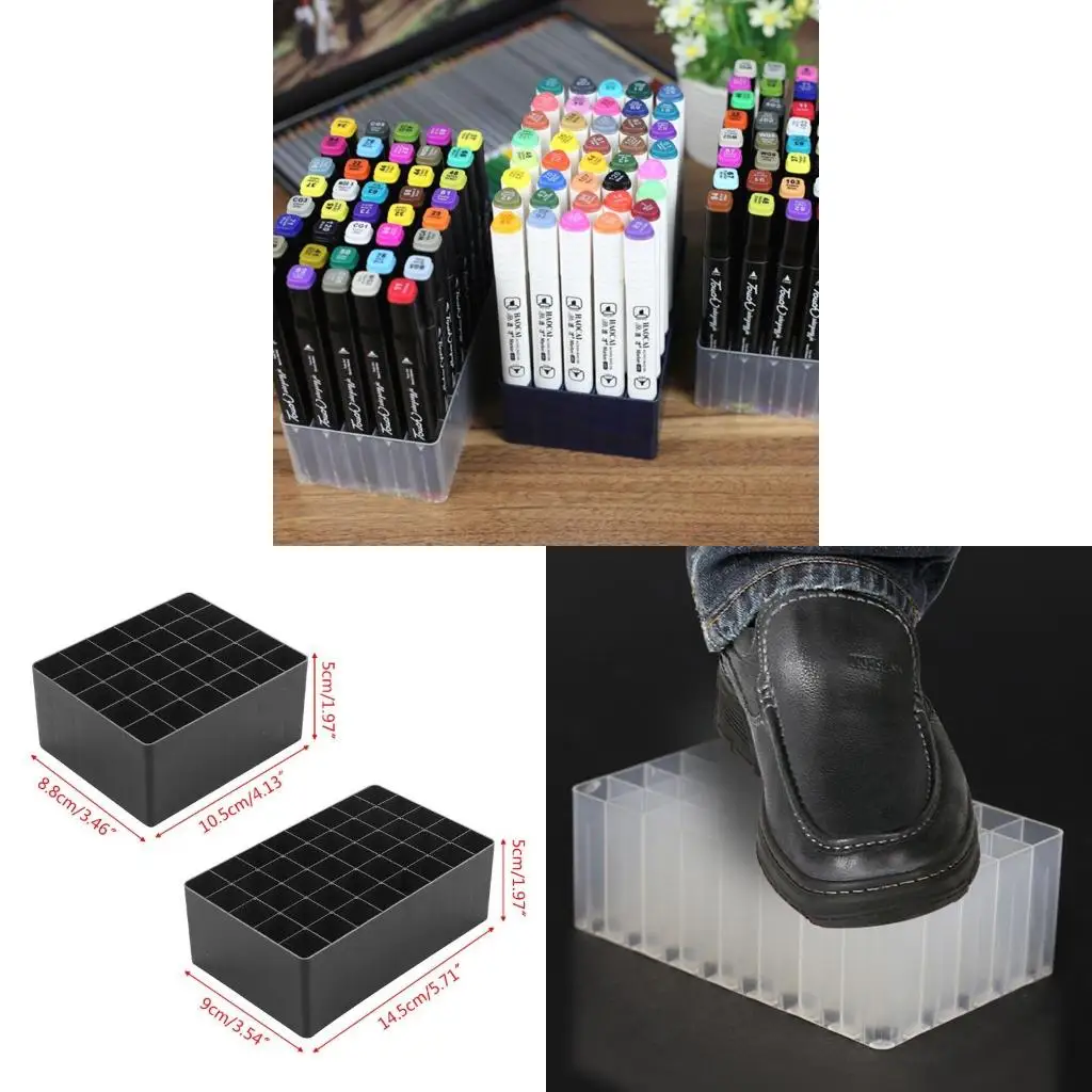30/40 Slots Marker Pen Storage Holder Brush Pencil Rack Table Stand
