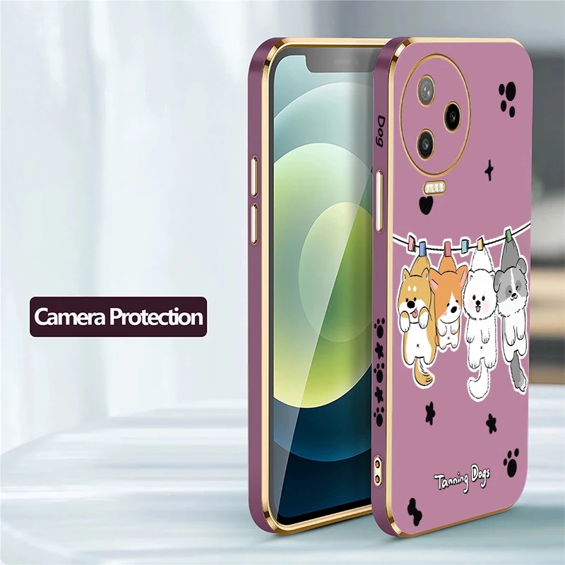 Fashion Plating Soft Case For infinix Zero X Neo X Pro Ultra 5G 2023 30 4G 5G Shockproof Protective Cute Animals Dogs Cover view 5
