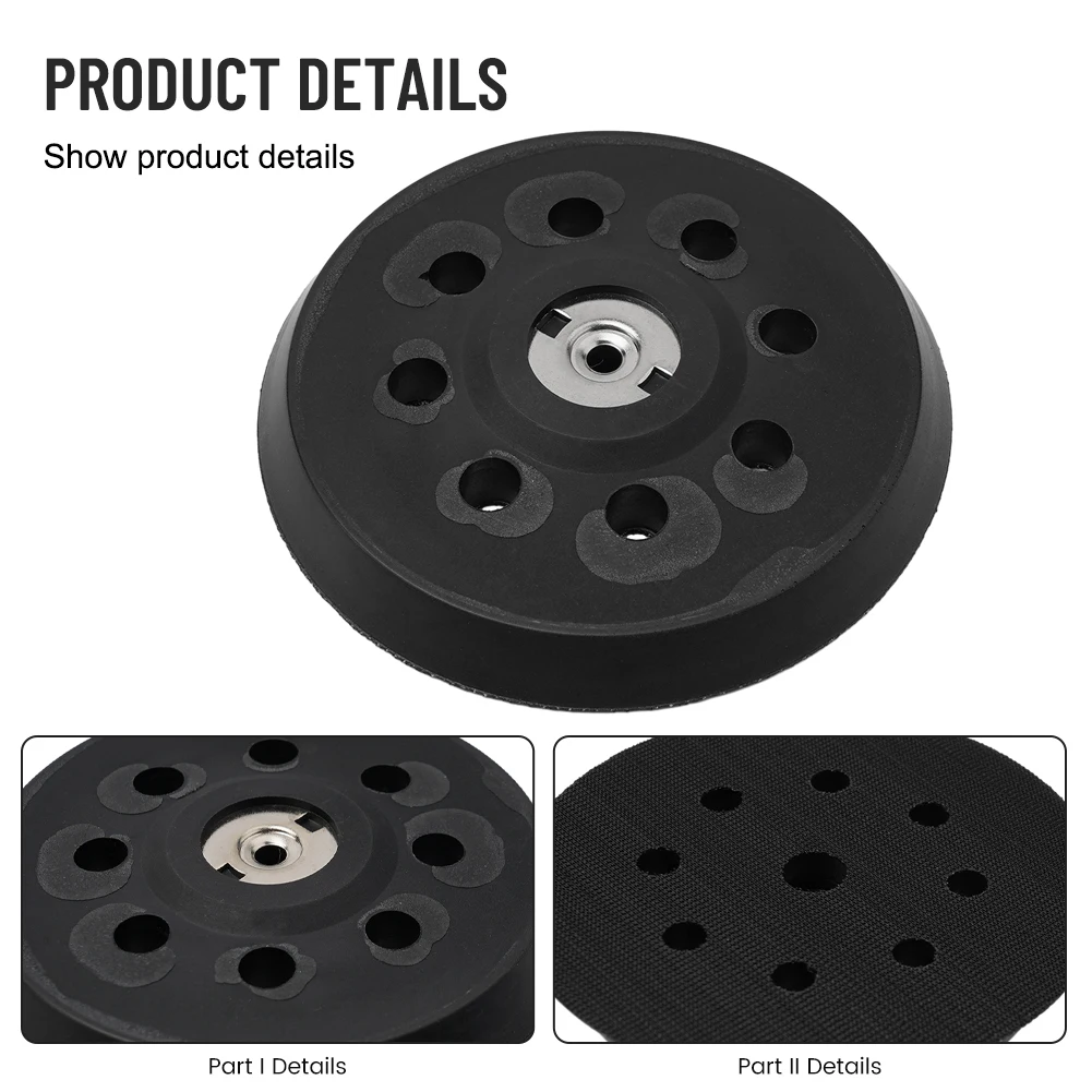 Disco de Lijado de 125 mm (5 Pulgadas de Diámetro) con Diseño de 8 Orificios para Lijadoras Metabo SXE 325 e Intec 425, que Garantiza un Contacto Uniforme