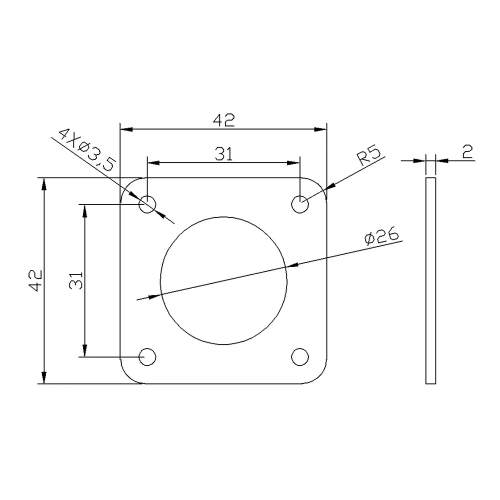 1PCS CNC machined Nema 17 Stepper Motor Damper Silicone shock absorber 42 Motor Absorber 2MM thickness For 3D Printer parts