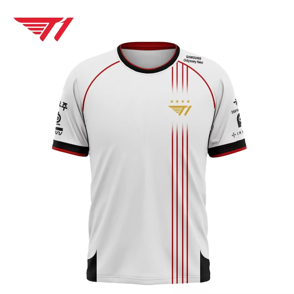 2024 League of Legends S14 Global Finals SKT T1 Team Uniform T-shirt Faker Same Style Clothes LOL Games Faker  Jersey T-shirt