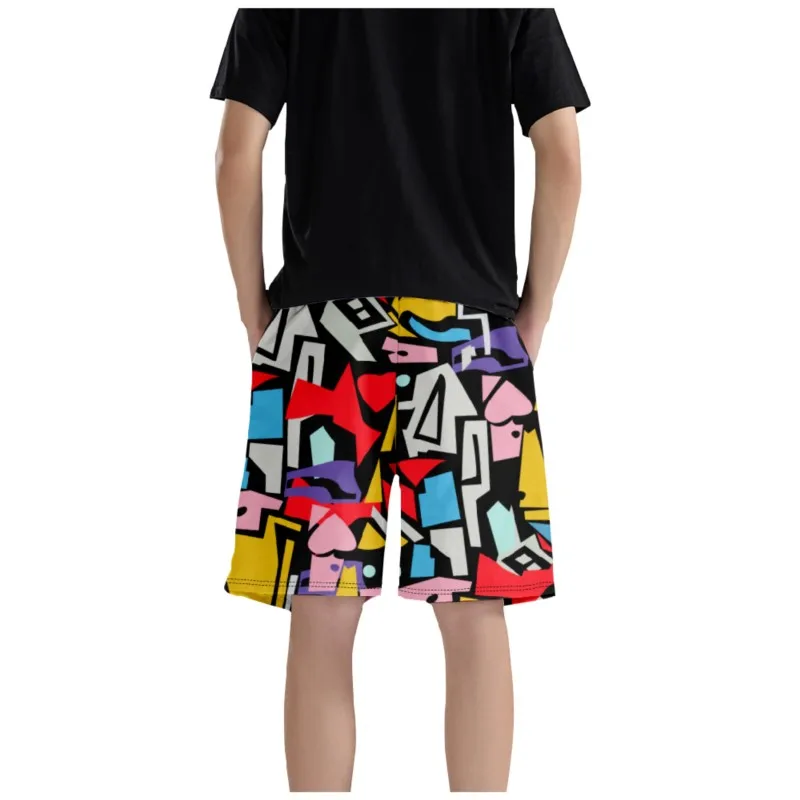 Men's Abstract Graphics Printed Waist Shorts Polyester Quick Dry Breathable Trendy Shorts Beach Board Shorts For Men