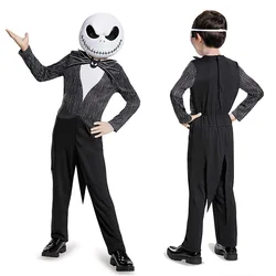 Anime Jack Skellington kostium chłopcy koszmar przed Jack Skellington Cosplay body garnitur ubrania na Halloween