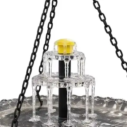 Tiered Water Feature Garden Bird Bath Multi-level Water Flow Compact 45cm Height Outdoor Bird Feeder Fountain Bird
