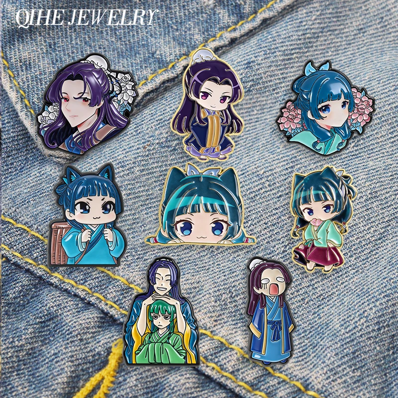 Broches de Esmalte de Novela Ligera Maomao, Lindos Broches de Personajes de Anime Japonés, Insignias de Solapa, Joyería, Regalo para Fans y Amigos