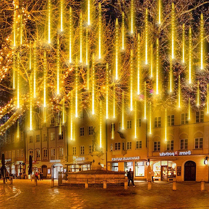 Imagem -03 - Led Meteor Shower Light Tubos Luzes de Corda ao ar Livre para Jardim Árvore de Natal Decoração de Festa de Casamento