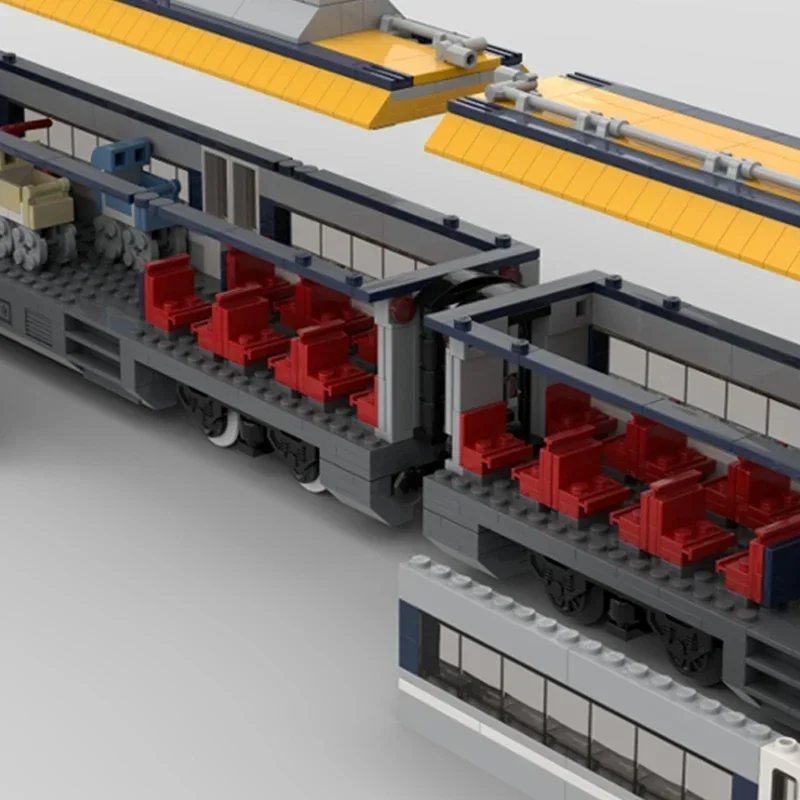 Treno ferroviario Serie Moc Mattoni da costruzione Scala 1:48 Ispirato Treno per pendolari Modello Tecnologia di costruzione Blocco modulare Giocattolo fai da te Regalo