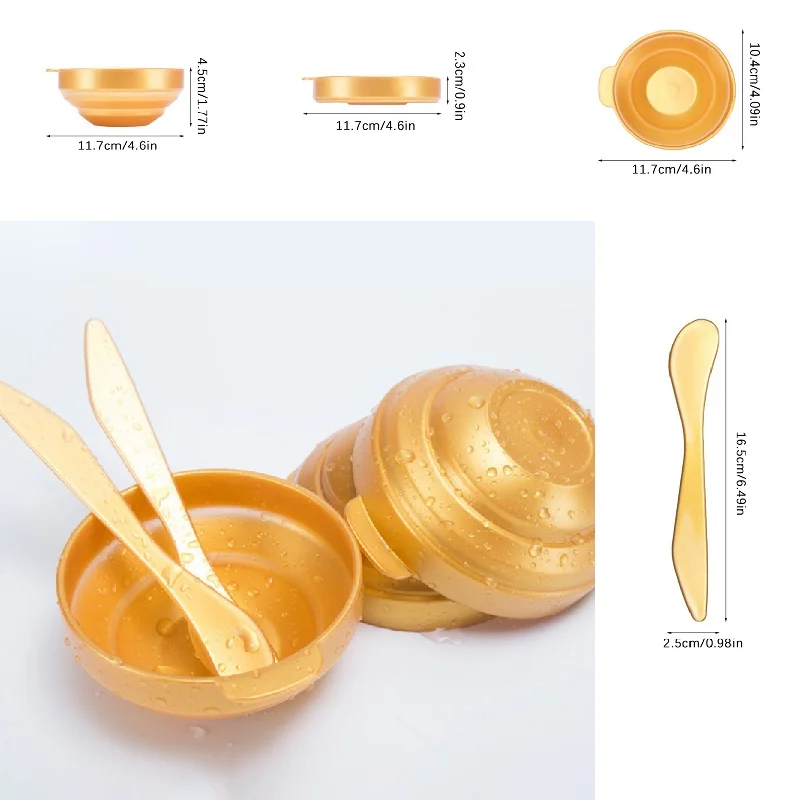 2Pcs/Set Silicone Folding Bowl Beauty Mask Bowl Hair Removal Beeswax Bowl Stick Spoon Spatula Face Care Tools