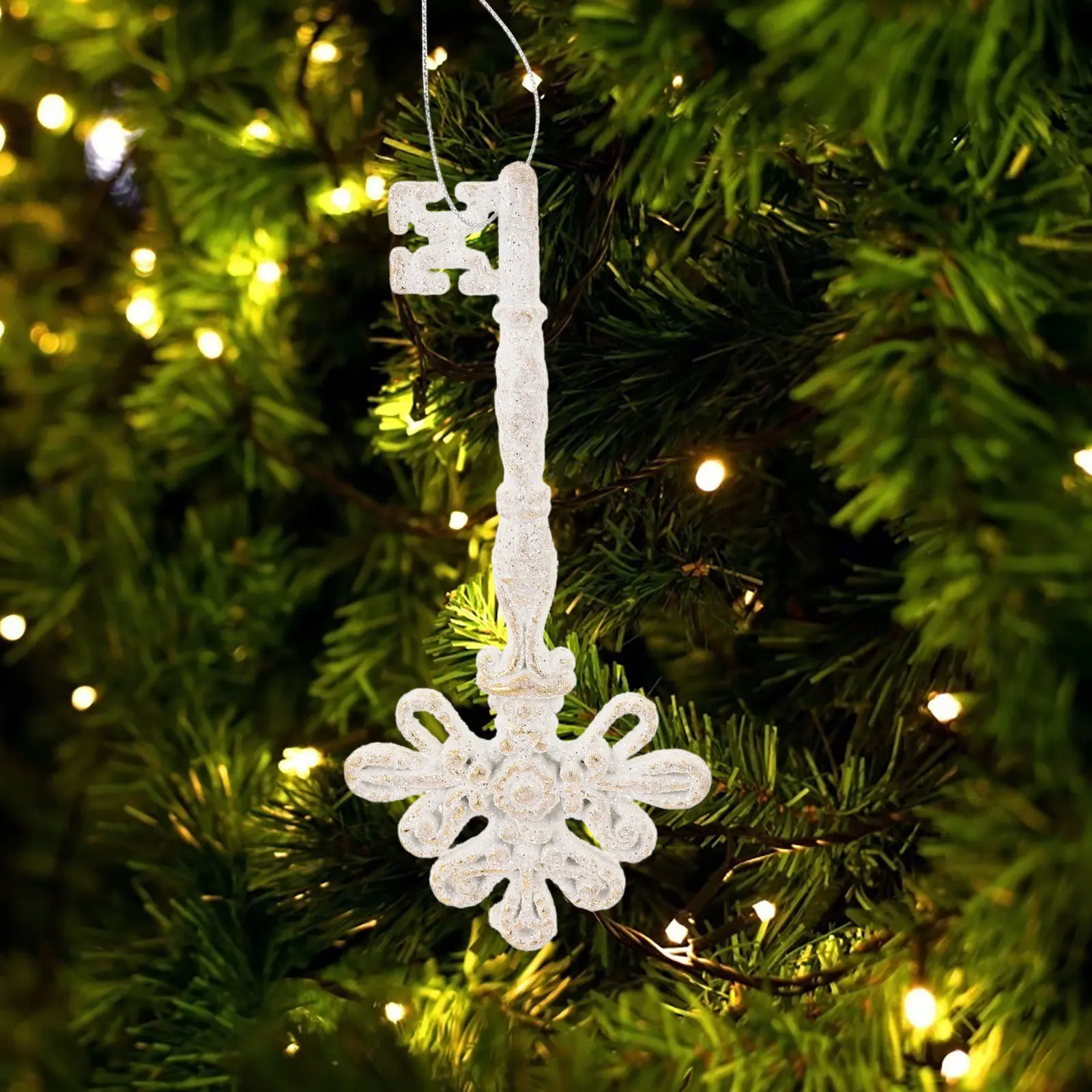 

6 Pcs Pendant Christmas Ball Ornaments Vintage Decor Snowflakes Plastic Cone Decorations