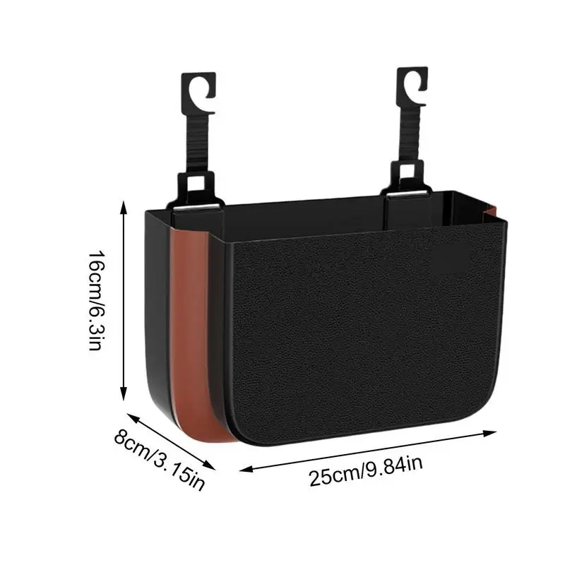 Car Seat Back Storage Box ABS Waterproof Rear Mounted Trash Can Car Seat Back Organizer Box Multi Function Storage Bags