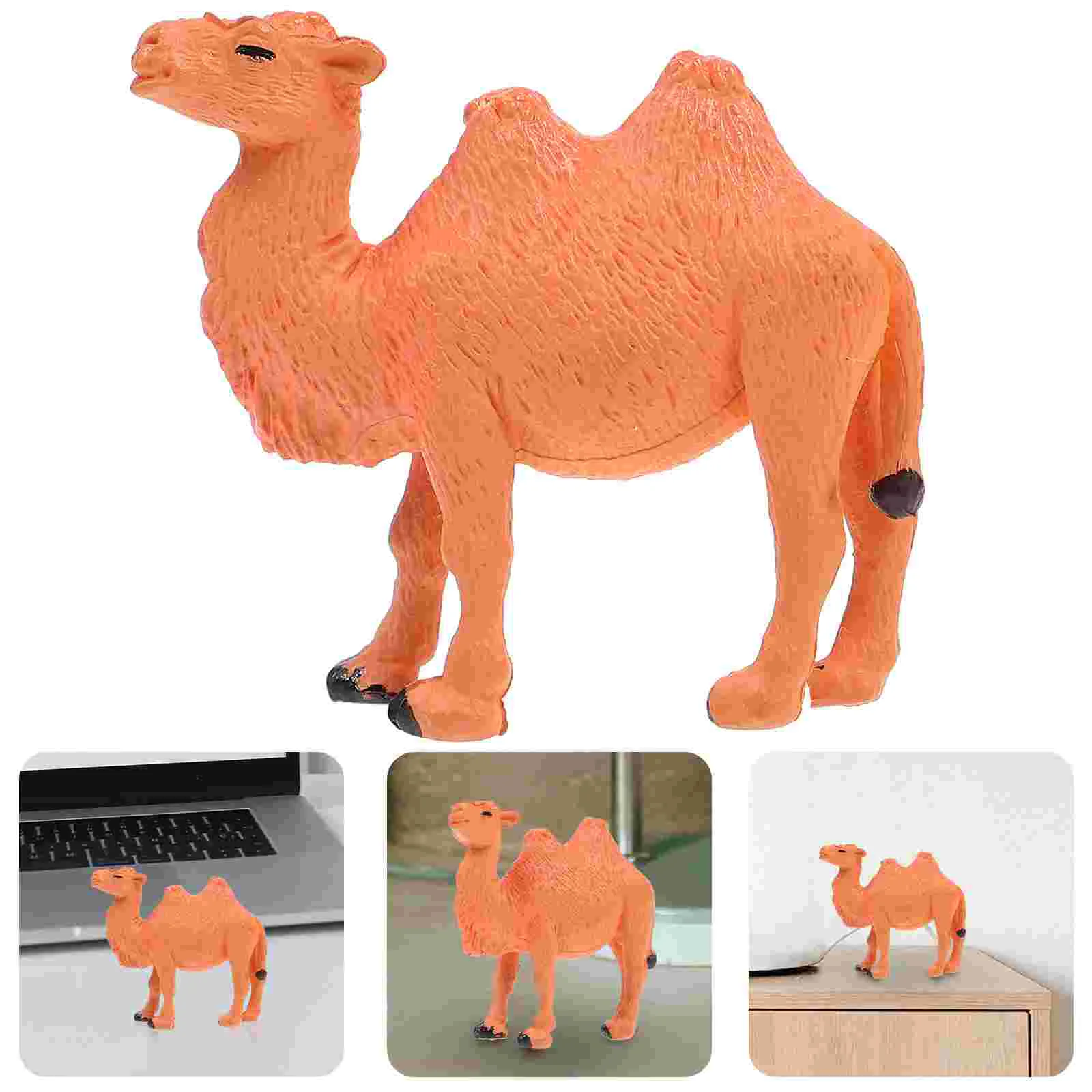 4 Uds. Modelos de camello en miniatura, estatuilla de camello de PVC, modelo Animal, adornos de escritorio, juguete para niños, figura de camello, modelo animal de simulación