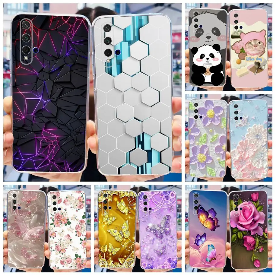 Case For Huawei Nova 5T Cover Transparent Silicone Slim Soft Phone Case on Huawei Honor 20 Honor20 YAL-L21 YAL-L61 Cartoon Coque