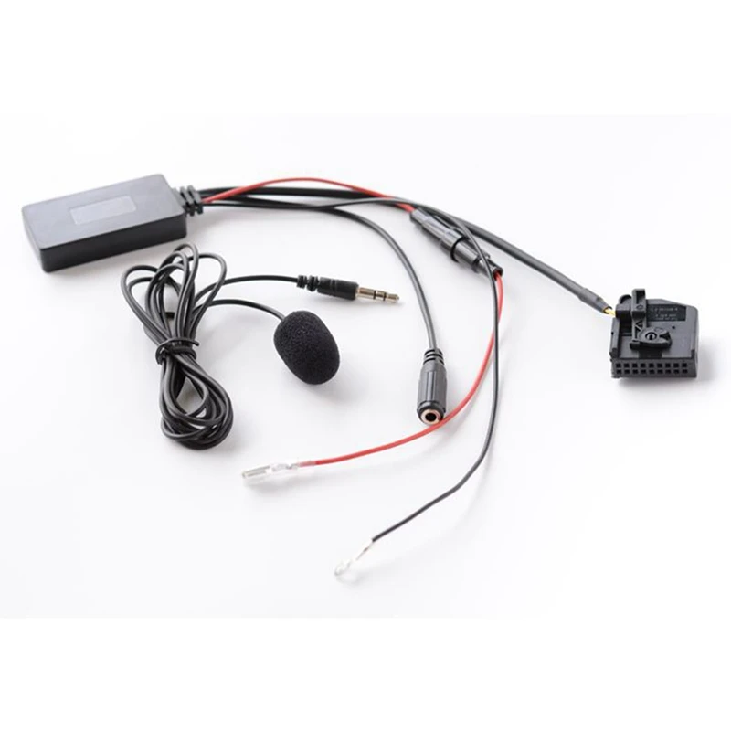 Carro sem fio bluetooth adaptador de áudio handsfree microfone aux cabo mfd2 rns2 para 18pin para touareg golf