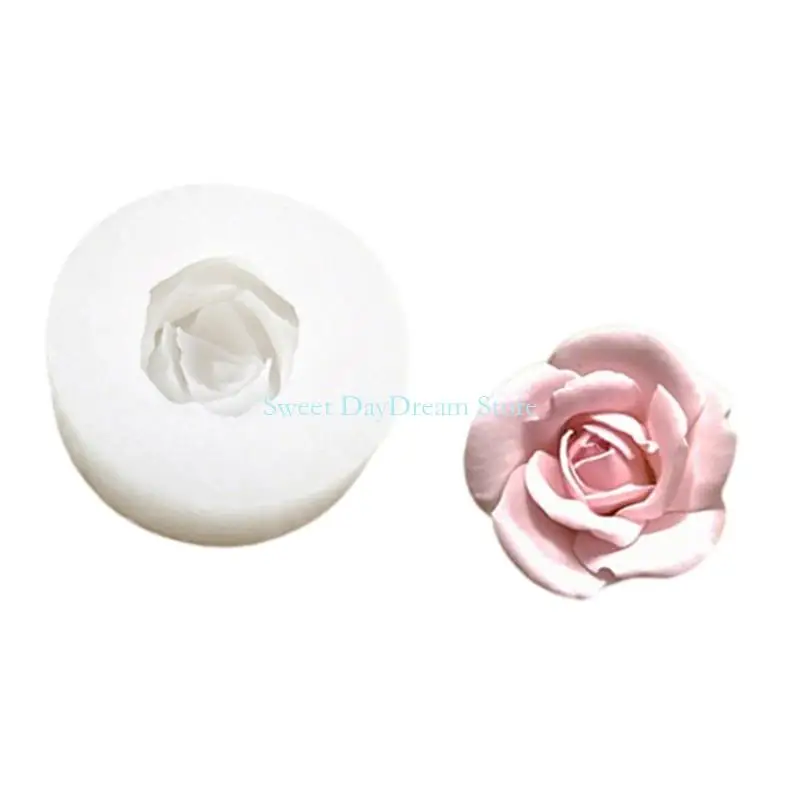 Y88C قالب شمع سيليكون آمن للطعام مع نمط الورد لصناعة الهوايات