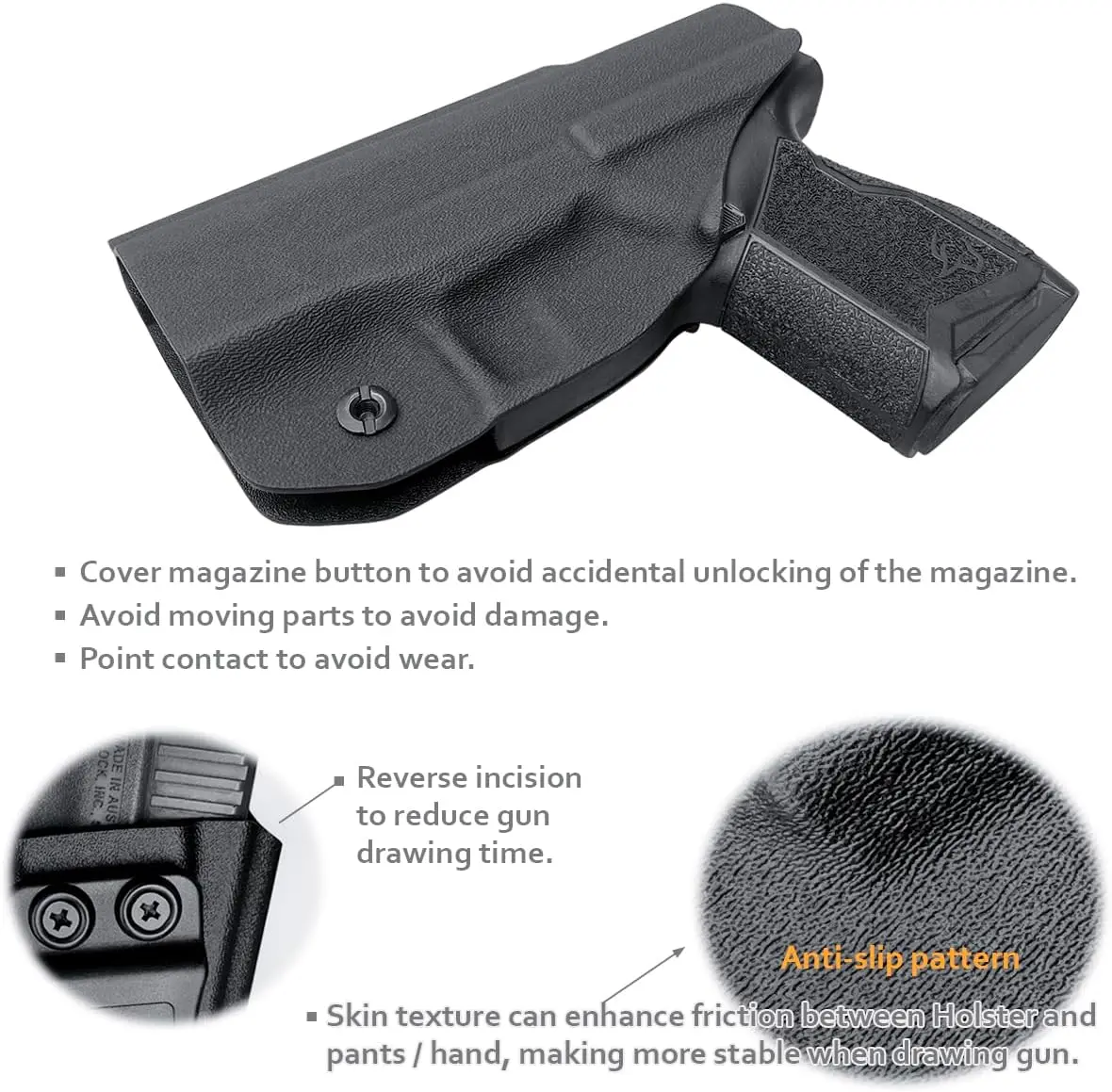 Кобура POLE.CRAFT Taurus GX4 IWB Kydex для подходит для пистолета Taurus GX4 — внутренний пояс для скрытого ношения — Adj. Не могу сохранение
