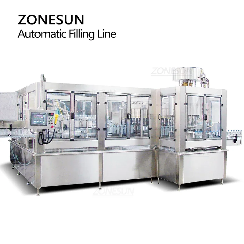 ZONESUN ZS-AFM 24000BPH Mesin Pengisian Botol PET Otomatis Penuh Lini Produksi Massal Pembuatan Minuman Air Mineral