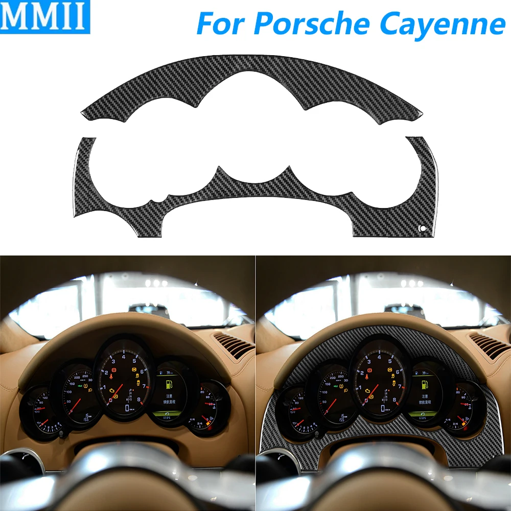 For Porsche Cayenne 958 92A 2011-2017 Carbon Fiber Dashboard Speedometer Frame Panel Cover Trim Car Accessories Interior Sticker