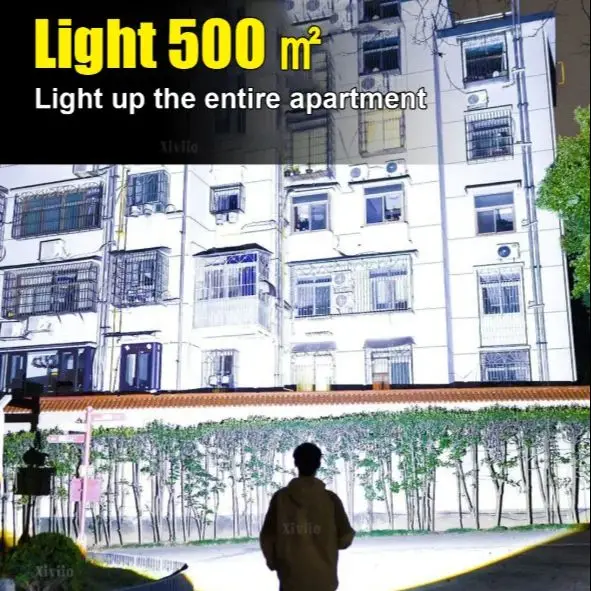 2026 Powerful LED Flashlight 4000M Long Distance Zoom Tactical Light USB Rechargeable Emergency Camping and Hunting Light