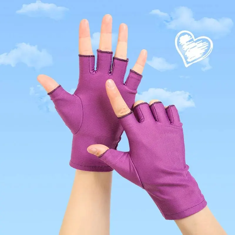 Stay Protected This Summer: Thin Half Finger Sunscreen Gloves for Women