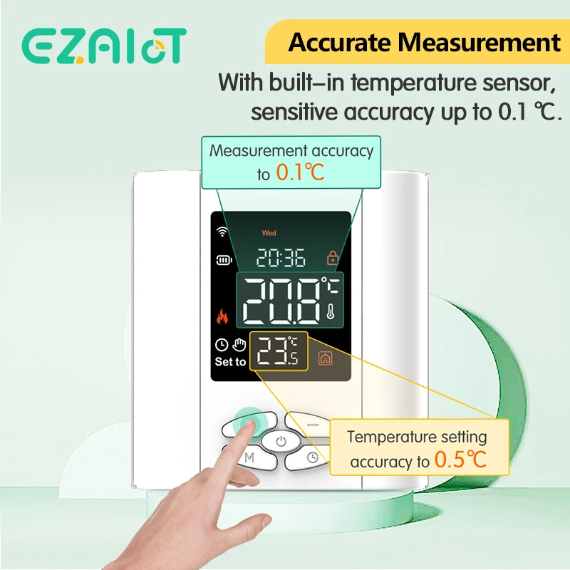 Tuya-Zigbeeインテリジェントサーモスタット,バッテリー電源,水,ガスボイラー,温度コントローラー,アクチュエーター,音声,alexa,Google Home
