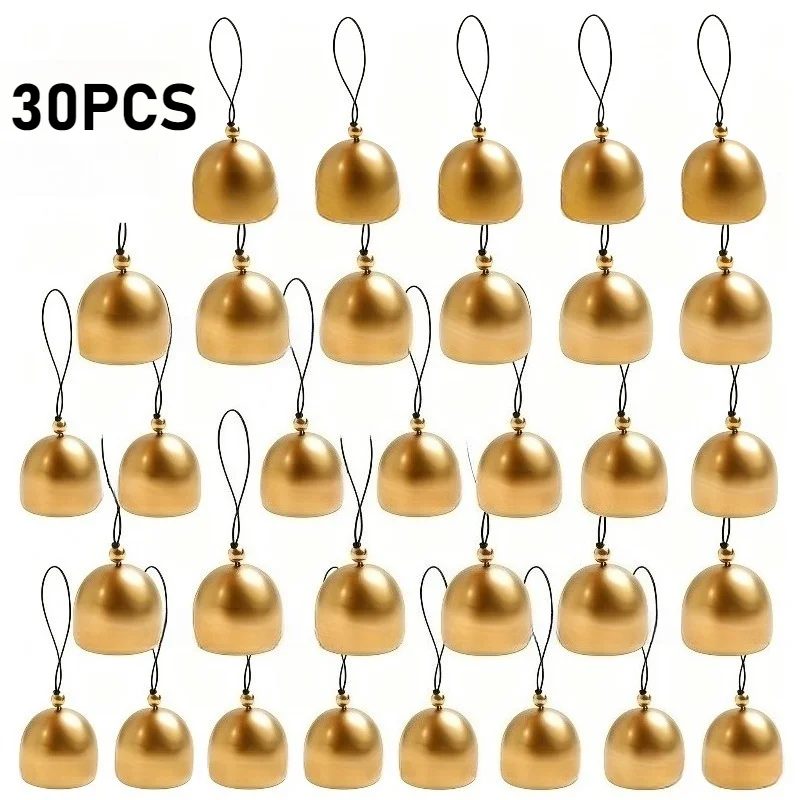 30 Pcs Retro Metal Craft Bells for Wind Chimes Dog Cat Training Christmas Halloween Thanksgiving Decor Outdoor Hanging Ornaments