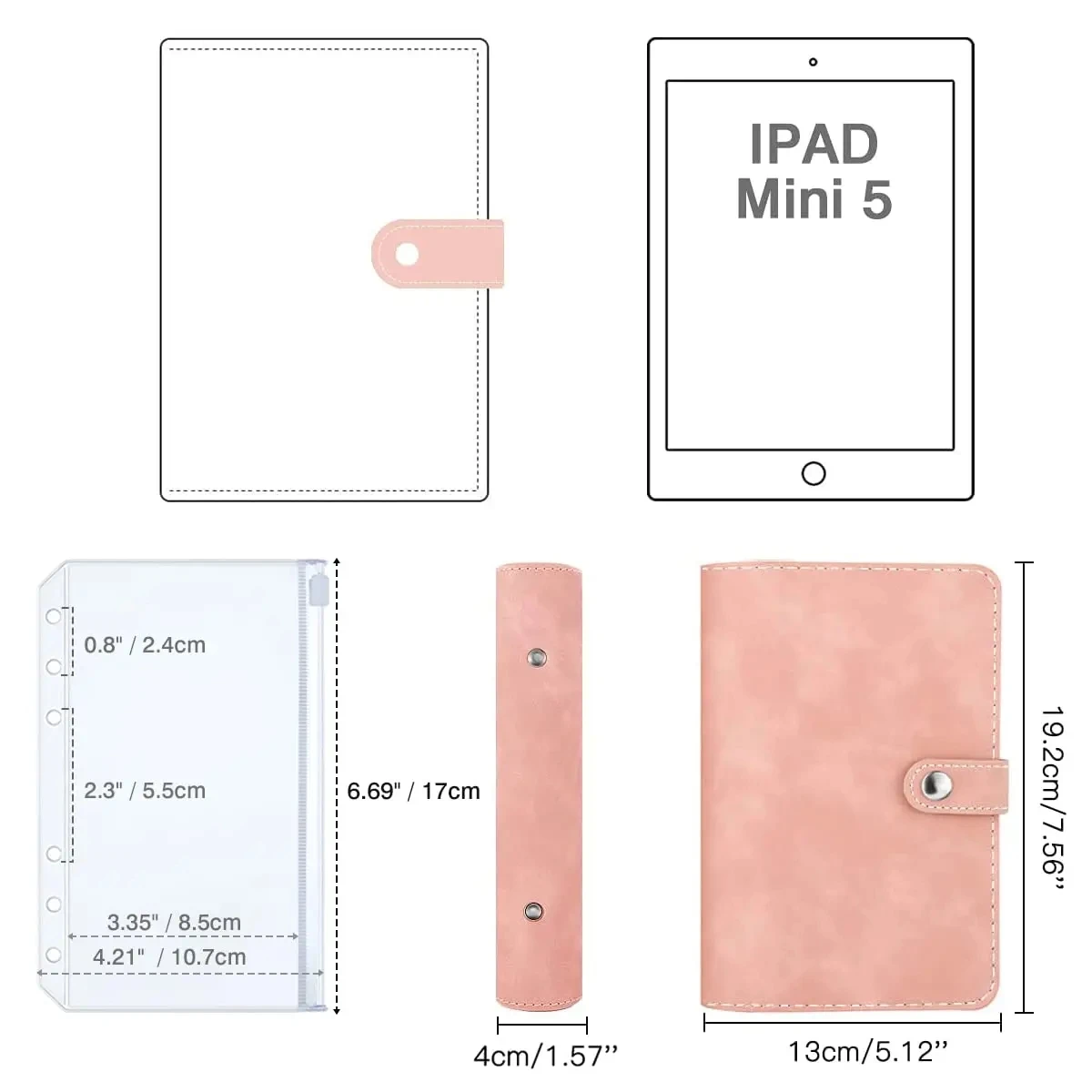 2024 Budget Binder A6 PU Leather Notebook Cash Envelopes System Set Clip-On Binder Pockets For Money Saving Bill Organizer Gifts