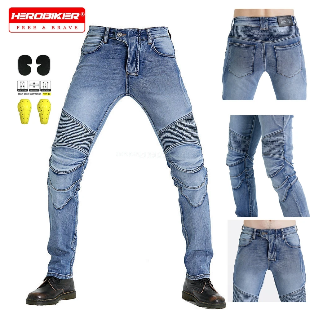

Motorcycle Pants Men Moto Jeans Protective Gear Riding Touring Motorbike Trousers Motocross Pants Jeans Collection Classic Denim