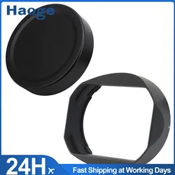 Haoge LH-X16B Square Metal Lens Hood Shade with Metal Cap for Fujifilm Fuji Fujinon XF 16mm F1.4 R WR Lens xf16mm/f1.4