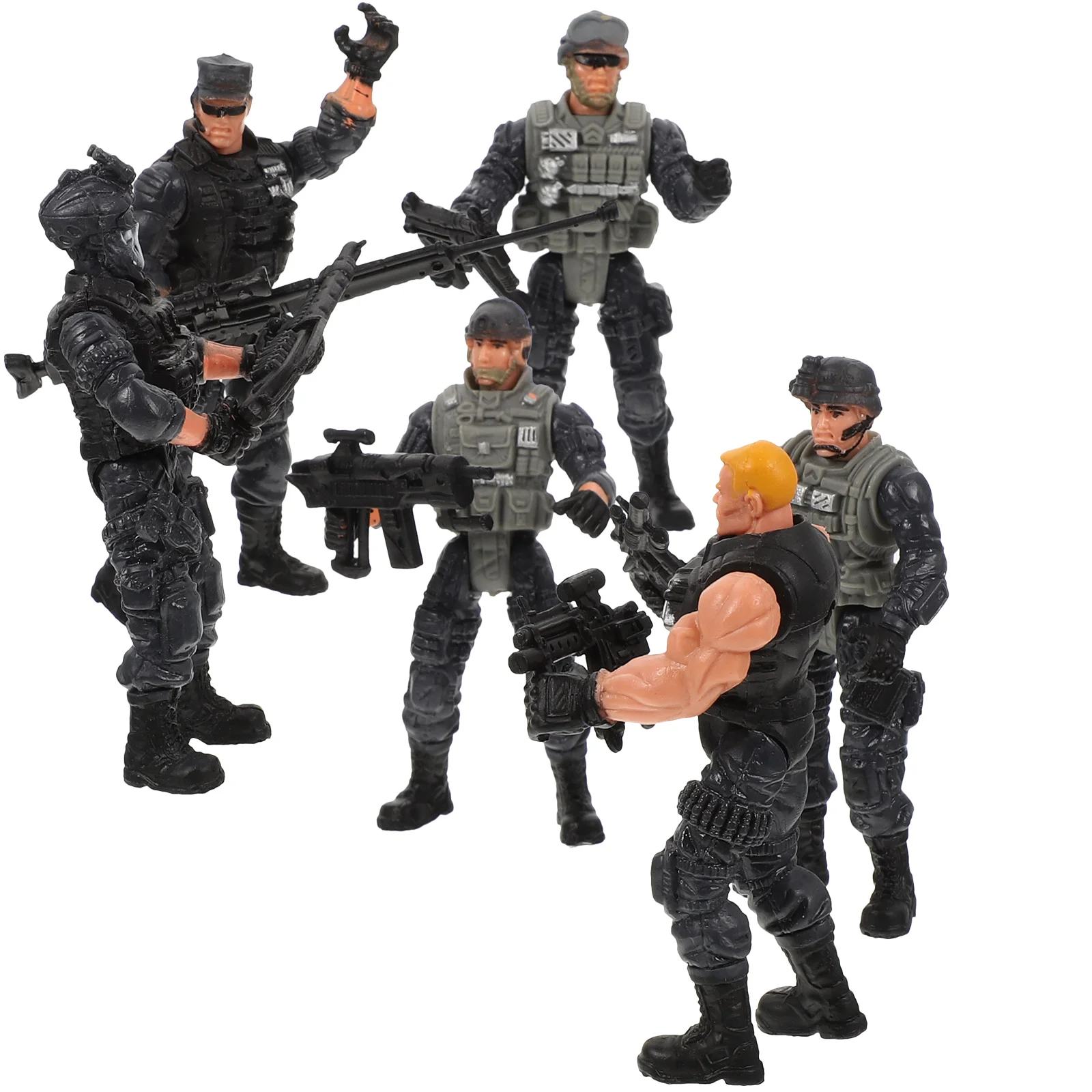 6 pezzi modello soldato mini soldati figure giocattolo in miniatura giocattoli uomini dell'esercito squadra modelli flessibili per bambini azione piccola