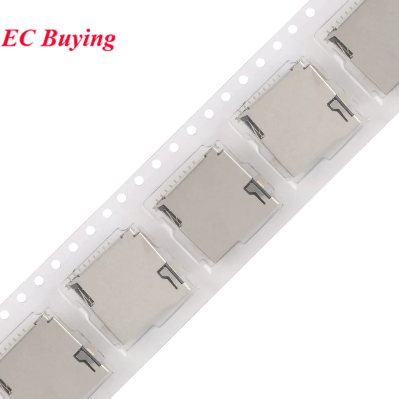 10PCS/5PC 9Pin Micro SD Card Slot Connector Self-elastic Fully Gold-plated TF MicroSD Card Holder Deck For Mobile Phone Memory