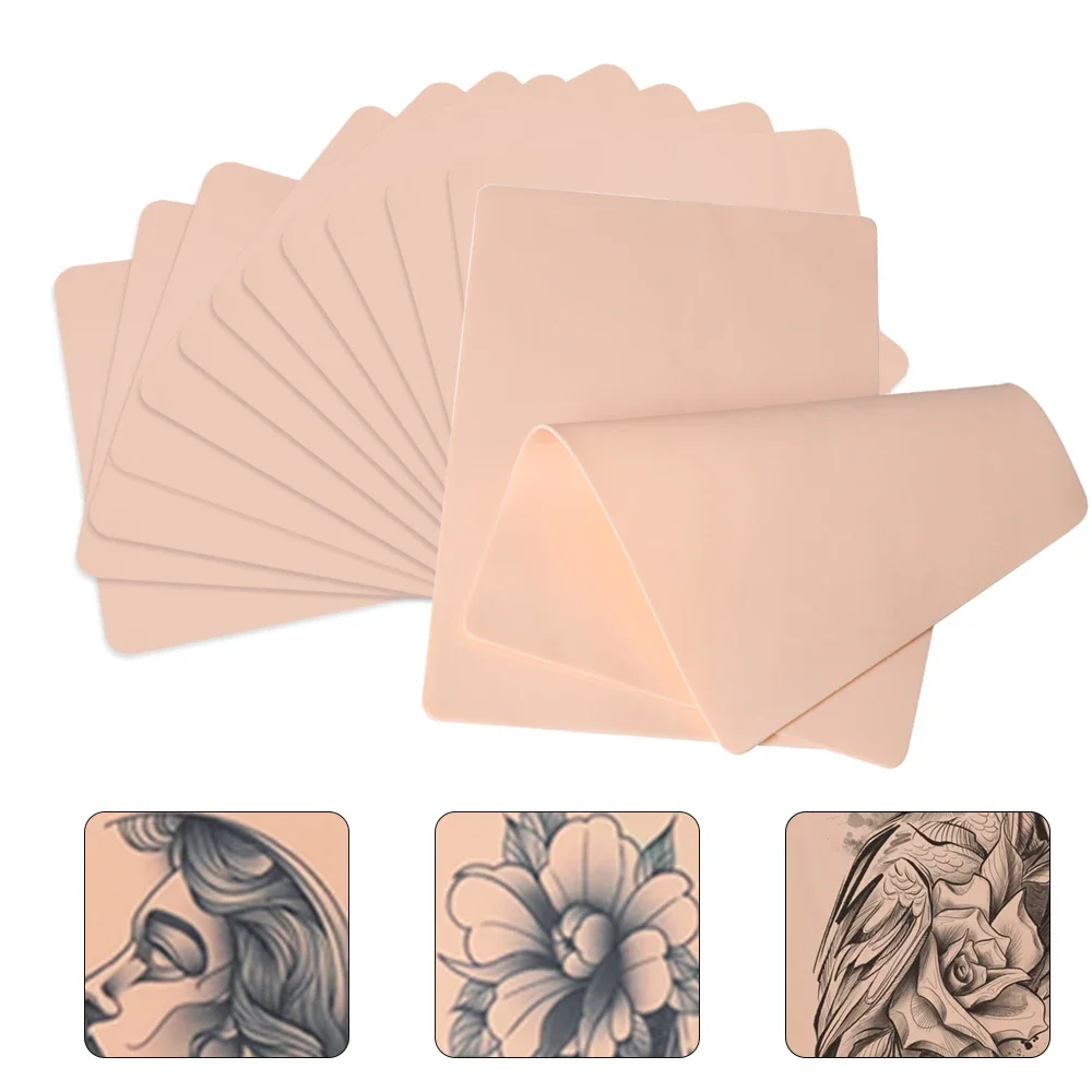 

3/5/10/15PCS Tattoo Blank Practice Skin Eyebrow Paint Double Side Synthetic Leather Pink Tattoo Beginner Fake Skin Exercise Tool