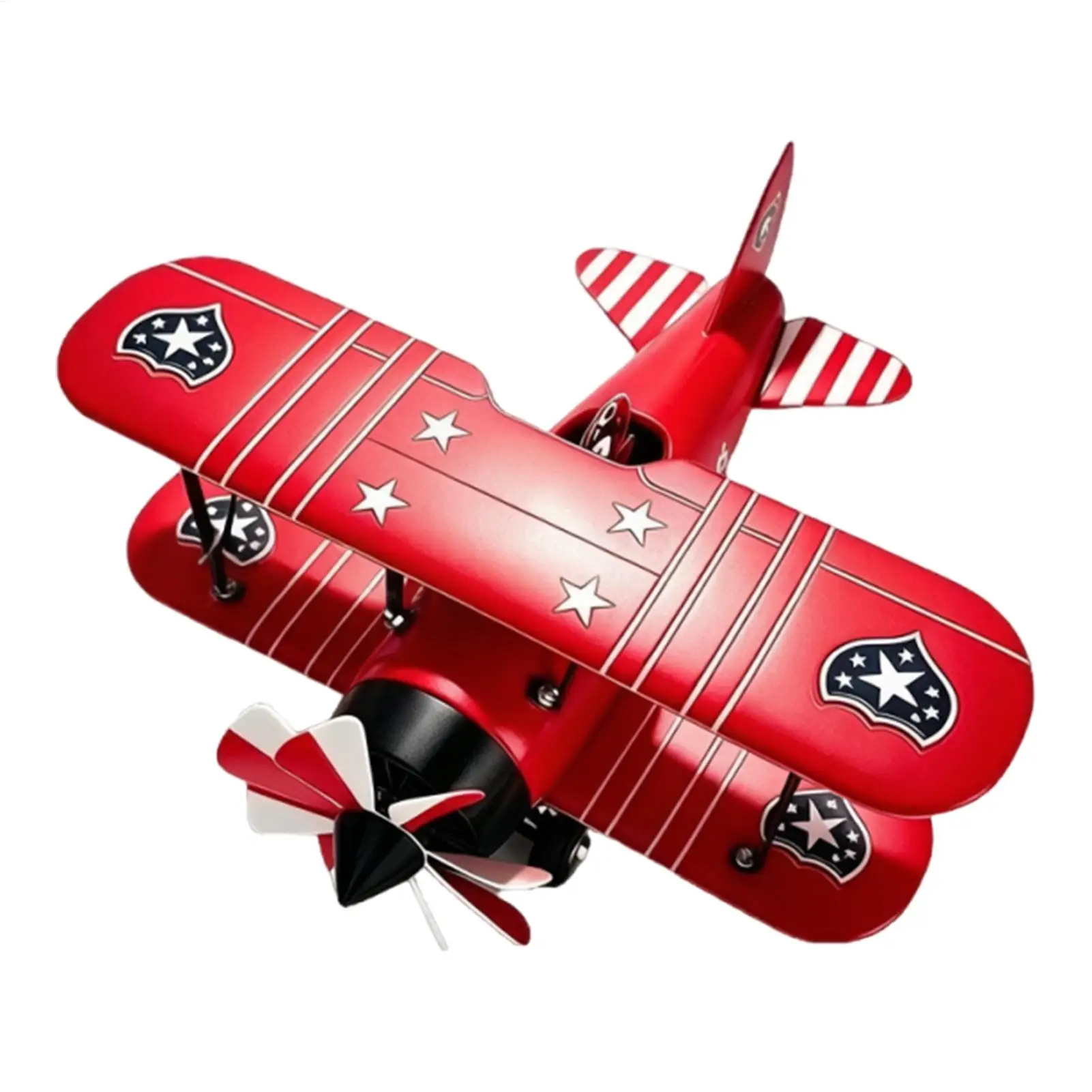 Outdoor Biplane Wind Spinners Metal Airplane Motion Wind Art Sculpture Decor For Front Yard Porch Lawn Flower Bed Holiday - view 2