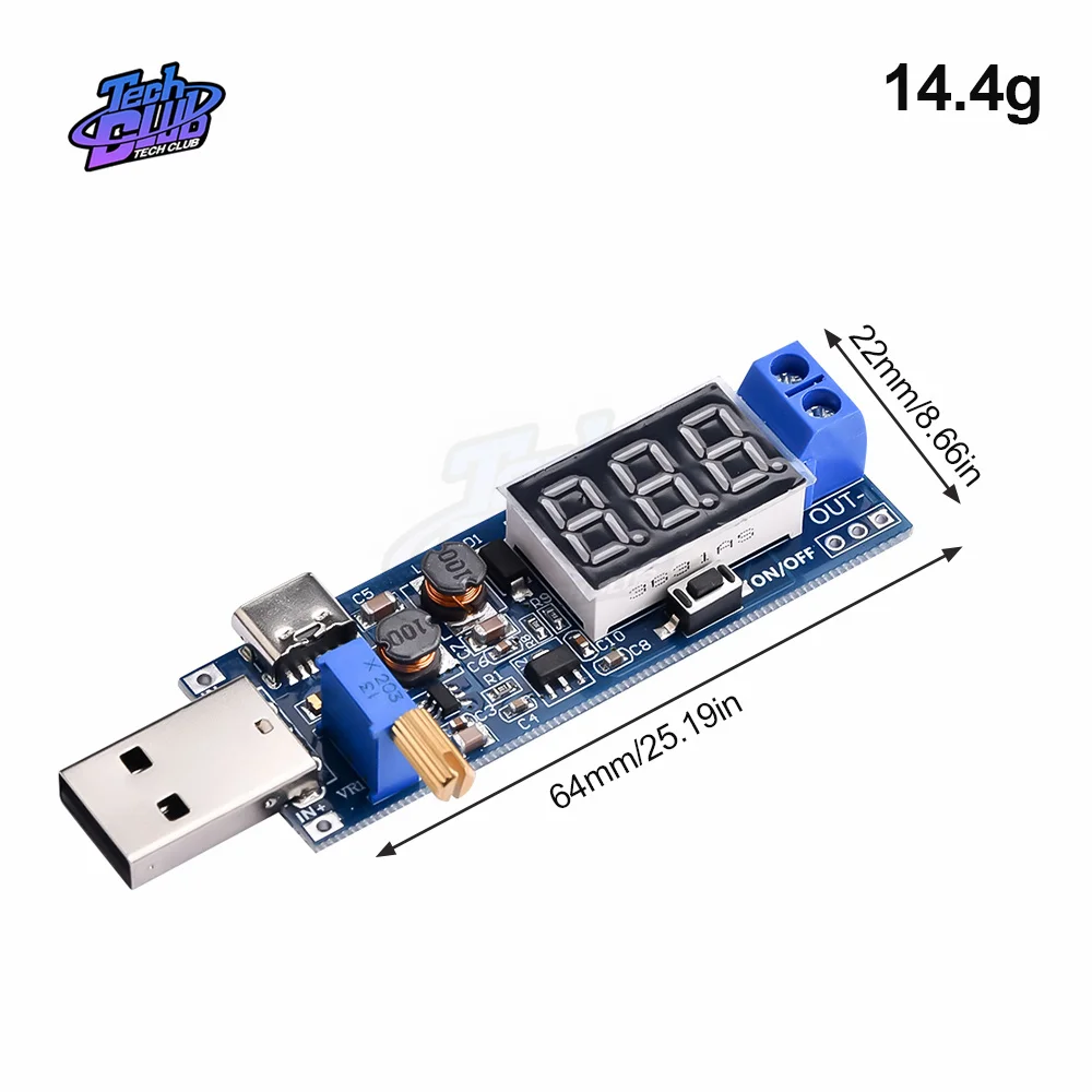 DC 1.2V-24V Type-C /USB DC-DC 5V to 3.5V / 12V  Step UP Down Module Adjustable Boost Buck Converter Power Supply Accessories