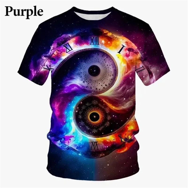 2023 Summer Constellation Tai Chi 3d Printed T-shirt Men's And Women's Casual Fashion O-neck Short-sleeved Streetwear Tops Tee