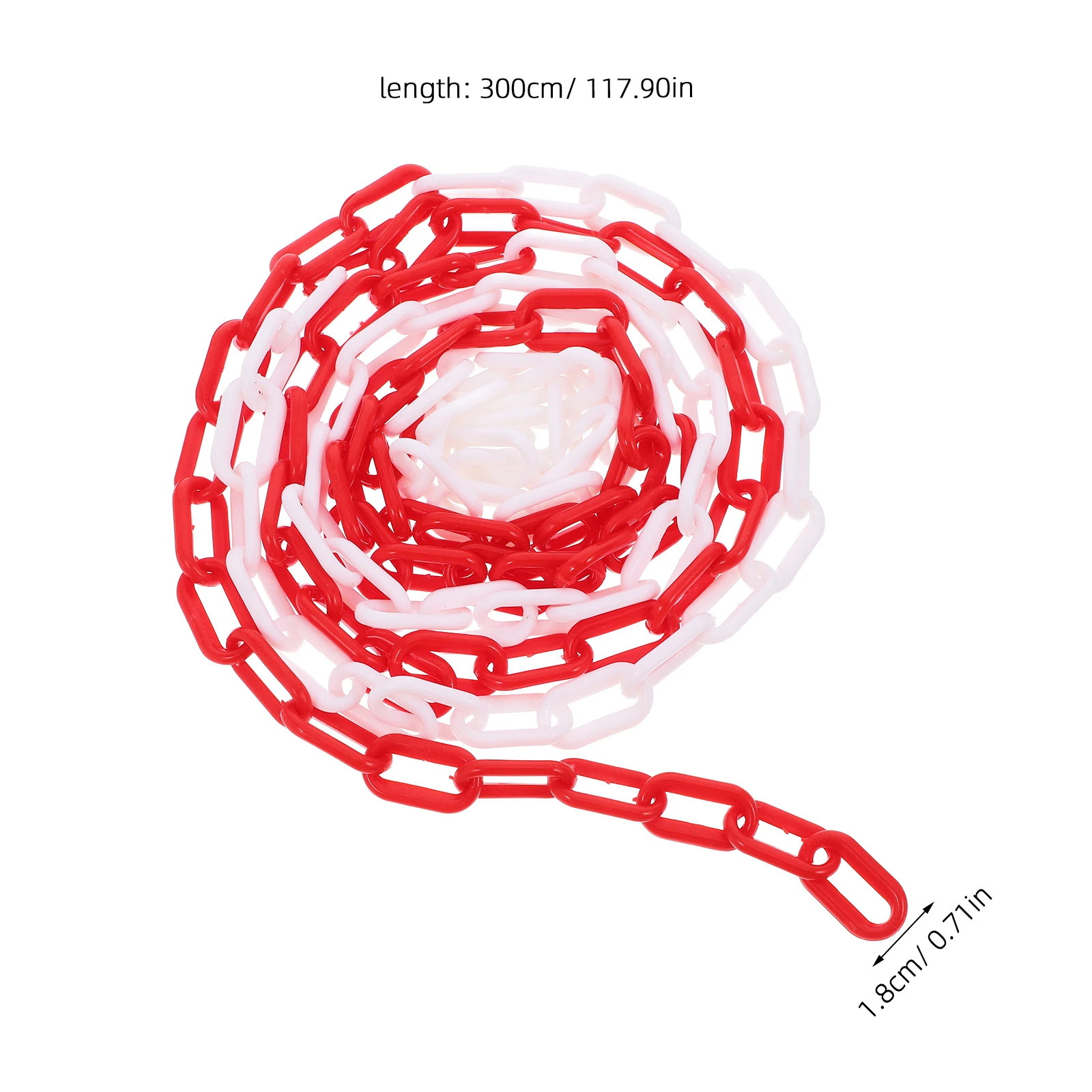 Plastic Chain for Guardrail Posts 3M Red White High Visibility Material Safety Barriers Crowd Control Parking Lot Event