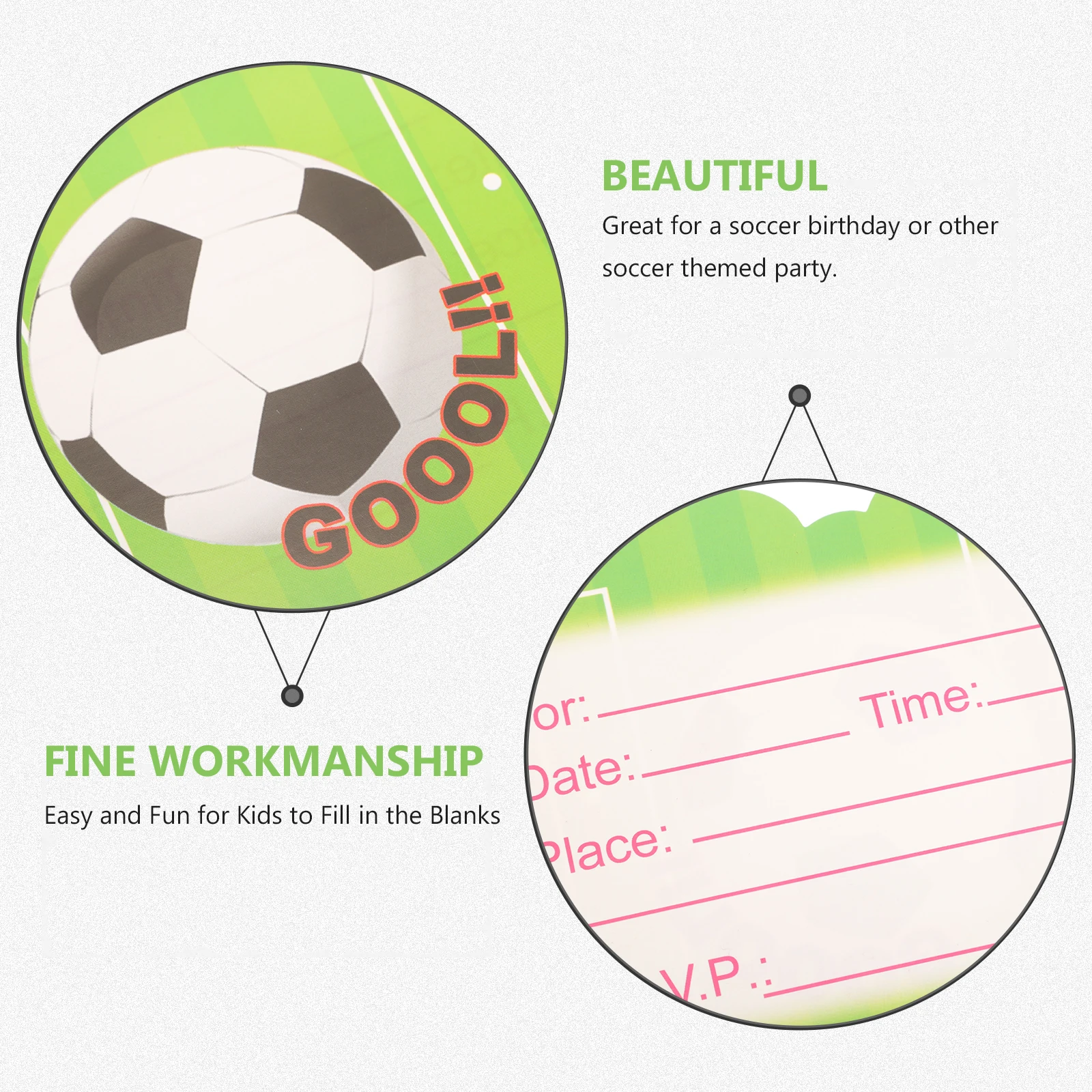 

6 Pcs Soccer Party Invitations Football Paper Card Child Favor Cute Design Sports Theme Decorations Birthday Supplies