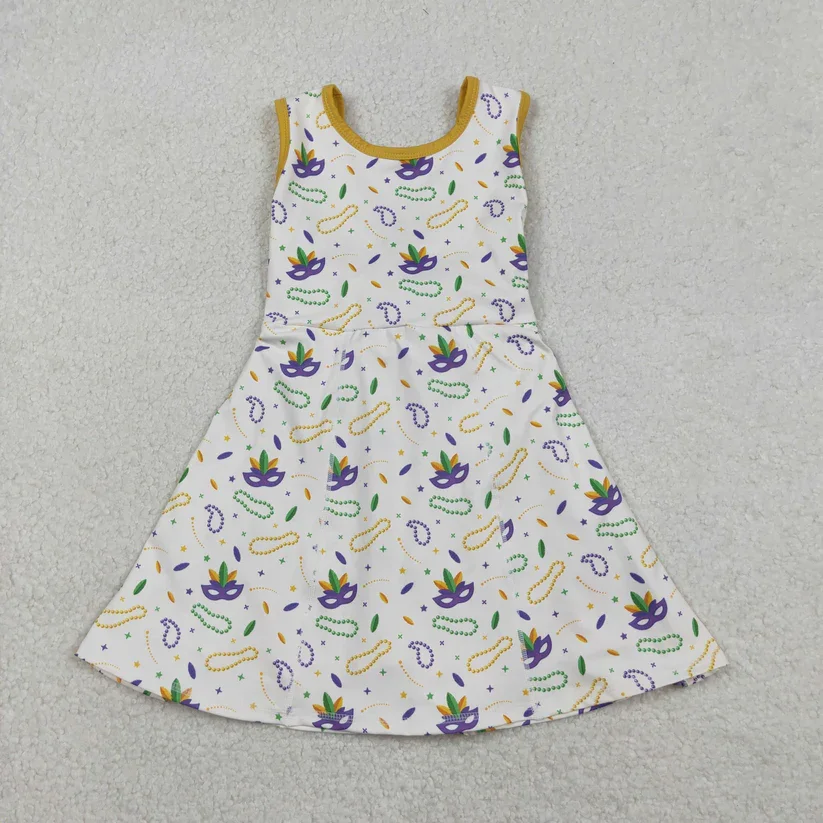 

Готовое к отправке платье для йоги длиной до колена Mardi Gras для девочек