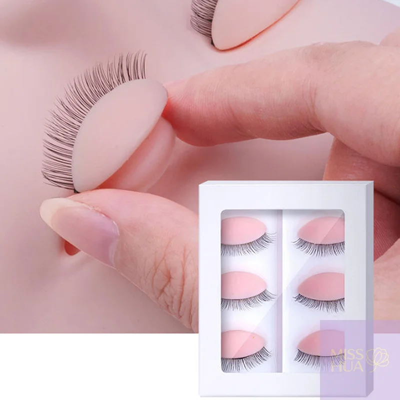 HUA 3 Paare/satz Ersatz Falsche Wimpern Verlängerung Praxis Kopf Modell Silikon Abnehmbare Augenlider Tattoo Training Augen Mannequin