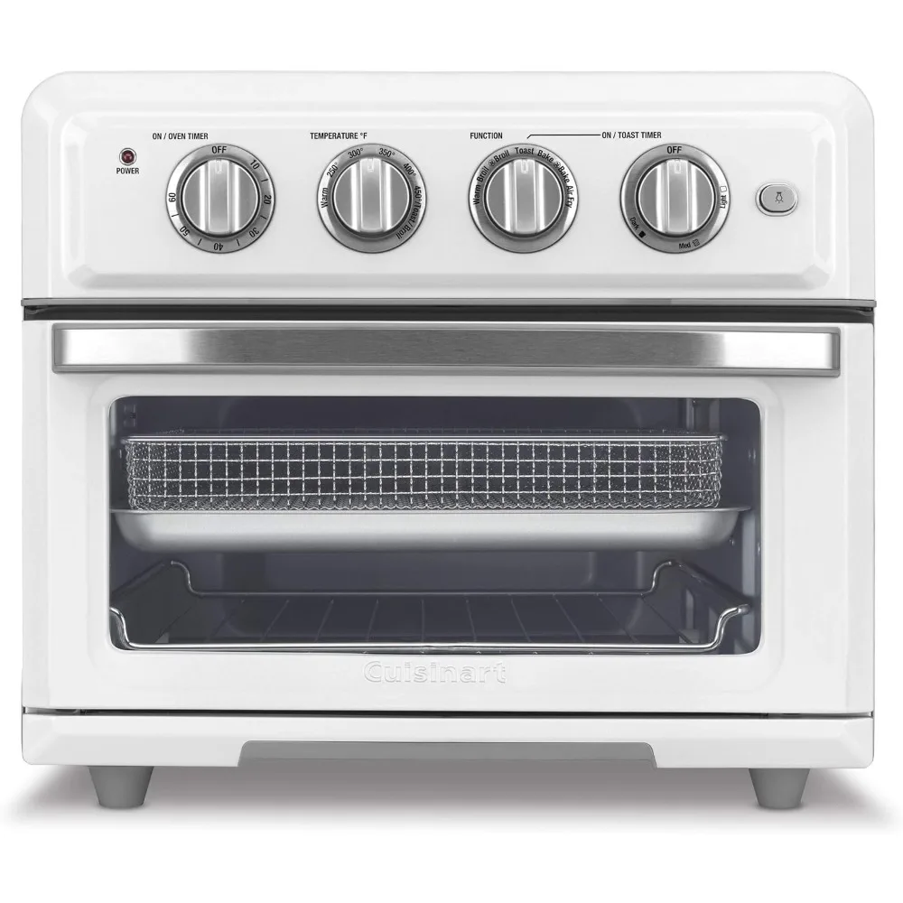 

60W convection air fryer oven, 1800 watt motor, 7-in-1 function and wide temperature range, 60-minute timer/auto off, white