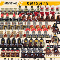 Medieval Military Knights Series Building Blocks Castle Rome Soldier Figures Wolf Orc Warrior Army Weapon Shield Vest Bricks Toy