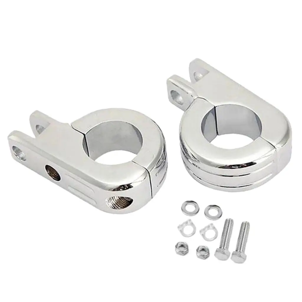 38mm Footpeg Mount Clamp Kit Adjustable Motorcycle Footrests Highway Pegs for Engine Guard Tube Long Distance Riding