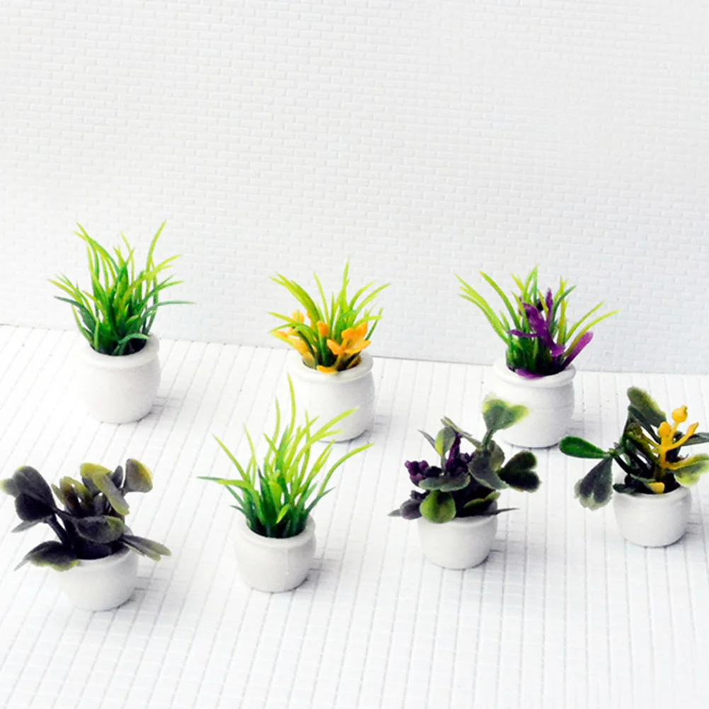 Miniature Flower Pot Garden Accessories 20PCS Dollhouse Plant Model for Toy House Photography Props and DIY Crafts