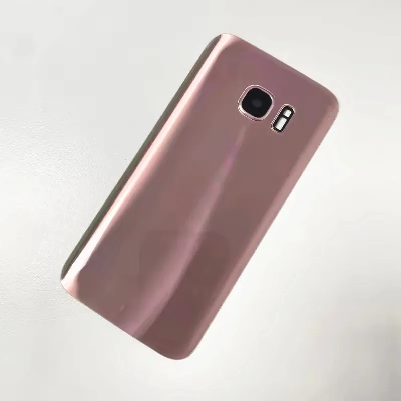 Para Samsung Galaxy S7 Edge G935 S7 G930: Tampa Traseira de Vidro da Bateria com Lente da Câmera de Substituição