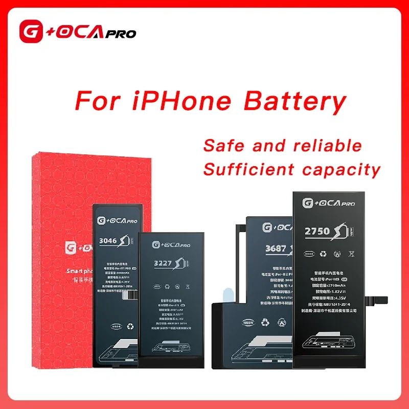 Batteria del telefono ad alta capacità G + OCA Pro per iPhone 6p 6sp 7 7p 8 plus X Xr Xs Max 11 12 mini 13pro 14promax batteria per materie prime