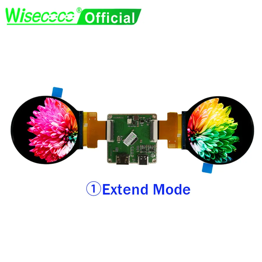 Imagem -02 - Wisecoco-tela Ips Dupla Circular para Olhos de Robô Exibição Redonda Módulo Lcd Tft 2.1 480x480 Spi Interface Rgb Casa Inteligente